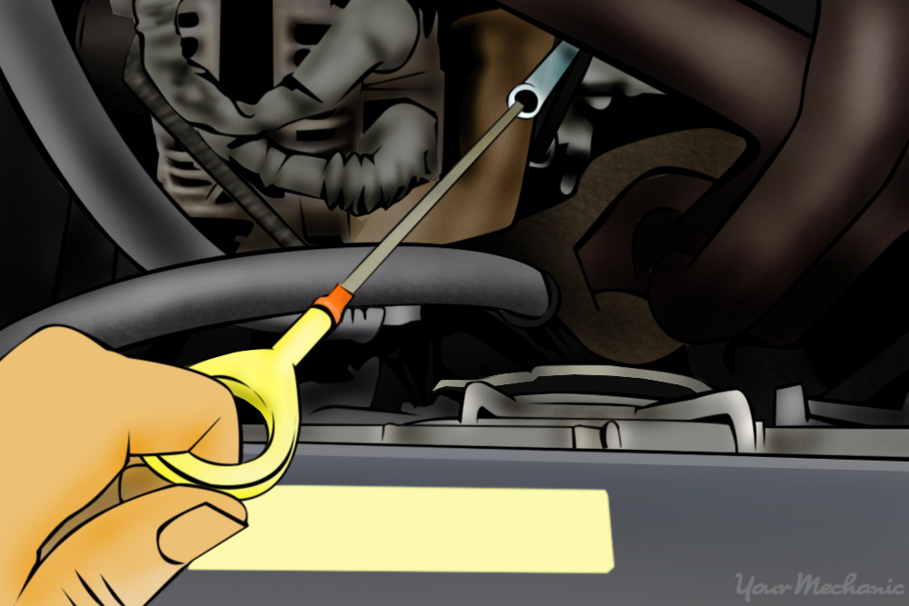 Image result for cartoon checking the oil