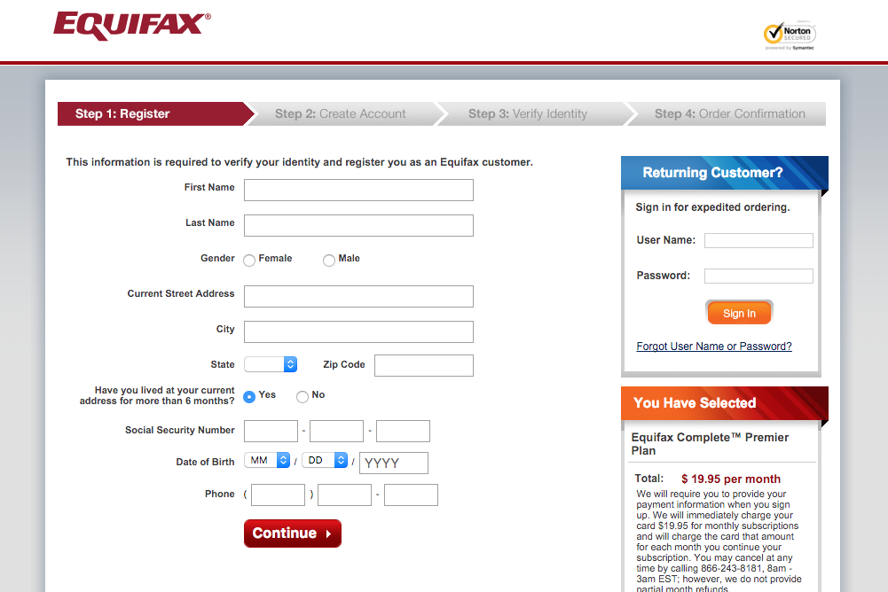 equifax page